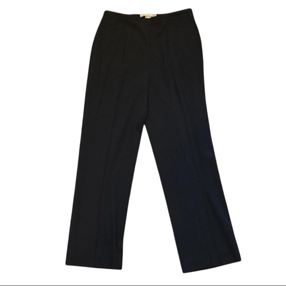 Ellen Tracy Pants - Ellen Tracy Women’s Black Textured Chic Straight Leg Work Trousers — Size 8